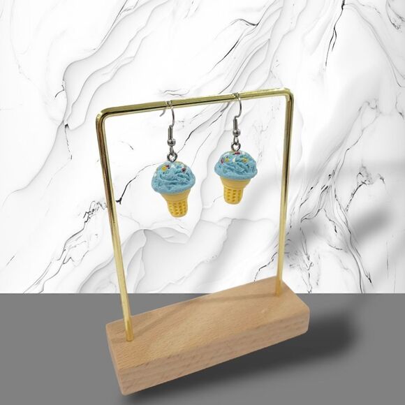 🍦Ice Cream Cone Earrings🍦(2-A008-B) - Picture 4 of 6